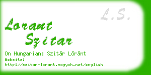lorant szitar business card